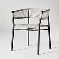 Leisure Chair with Rattan Backrest Wooden Frame and Comfortable Seat Design