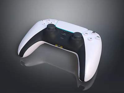White And Black Wireless Ergonomic Game Controller With Joysticks For Computer Gaming 3d model