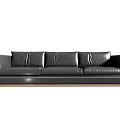 Modern Black Leather Three Seater Sofa With Sleek Design And Clean Lines 3d model