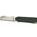 Beige And Dark Green Sectional Sofa Modern Minimalist Upholstered Fabric With Wooden Legs