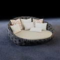 Modern Round Bed 3d model