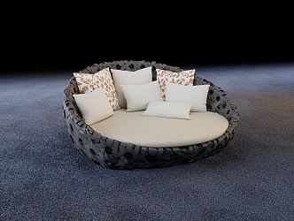 Modern Round Bed 3d model