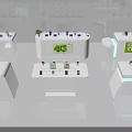 Modern White Display Shelves For Electronic Products With LED Lighting And 4G Sign