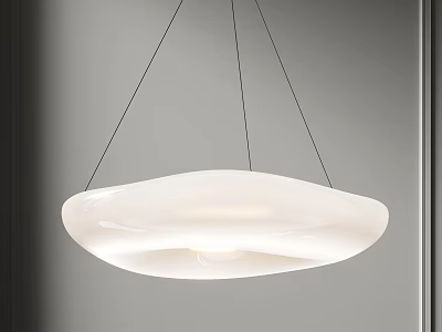 Modern White Circular Pendant Light With Sleek Hanging Design For Minimalist Interiors 3d model