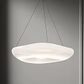 Modern White Circular Pendant Light With Sleek Hanging Design For Minimalist Interiors