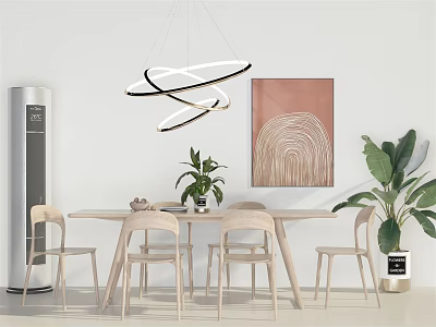 Modern Dining Table and Chair Combination 3d model