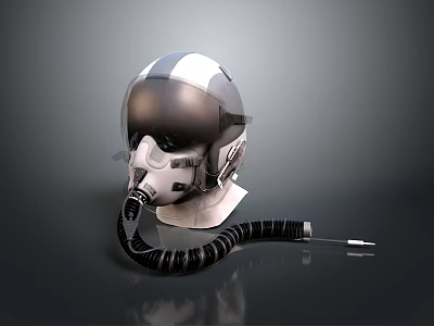 3D Rendered Tactical Weapon Helmet With Face Shield And Breathing Tube 3d model