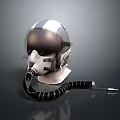 3D Rendered Tactical Weapon Helmet With Face Shield And Breathing Tube