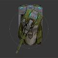 Futuristic Modern Green Armored Tank With Cannon And Metallic Military Design