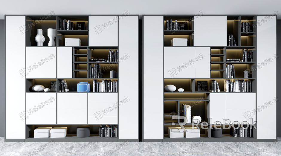 Modern Bookcase Decorative Cabinet model