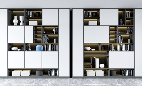 Modern Bookcase Decorative Cabinet 3d model