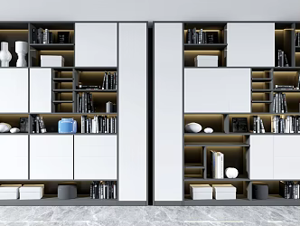 Modern Bookcase Decorative Cabinet 3d model