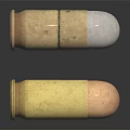 Two Brass Copper Bullets One Floating And One On Black Surface With Reflection