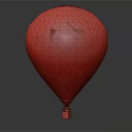Deep Red Textured Hot Air Balloon Shaped Amusement Equipment With Orange Base