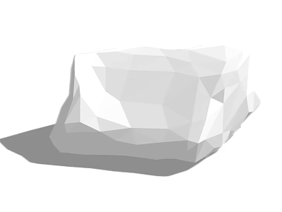 White Low Poly Stone And Wood Design Element With Natural Shadow Texture 3d model