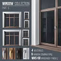 Various Window And Door Styles Featuring Four Different Materials Design 3d model