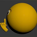 Yellow Emoji Decorative Figurine With Finger On Mouth Gesture Modern Home Tabletop Ornament