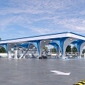 Modern gas station filling station charging station gas station filling station charging station 3d model