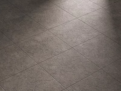 Gray Textured Floor Tiles With Matte Finish Neatly Laid In Modern Home 3d model