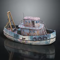 Rusty Old Ship With Weathered Exterior And Details 3d model