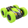 Electric Toy Car With Green Large Tires Black And Green Body And Yellow Headlights