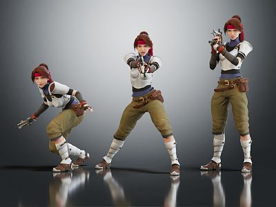 Modern Game Character Jessica 3d model