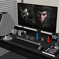 Computer desktop computer host digital combination keyboard game machine 3d model