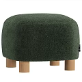 Cozy Brown Plush Ottoman With Sturdy Wooden Legs For Living Room