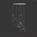 Modern Pendant Light Fixture With Hanging Glass Star Ornaments And White Canopy
