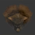 Realistic Lion Head With Thick Mane And Yellow Eyes 3D Rendered On Gray Background