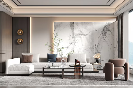 Modern Living Room Sofa Combination 3d model