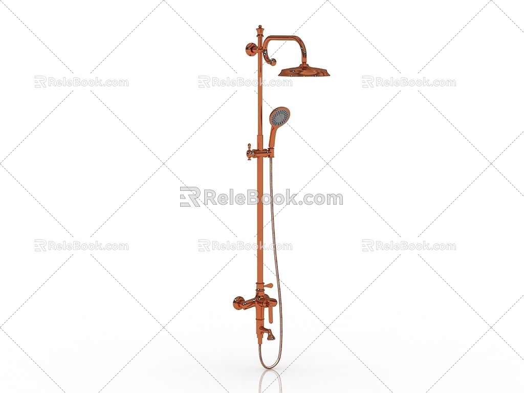 Modern shower shower with large shower 3d model