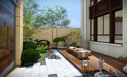 Courtyard Garden SU Model 3d model