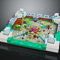 Lego Brick Play Scene With Minifigures Colorful Paths And Detailed Building Elements