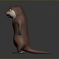 Adorable Brown Squirrel with White Belly Large Eyes and Upright Standing Posture
