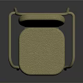 Modern Minimalist Beige Fabric Chair With Padded Seat Armrests And Curved Backrest