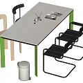 Modern Dining Table and Chair Combination 3d model