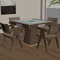 Mahjong Table and Chair Combination Mahjong Table Single Chair Mahjong Table 3d model