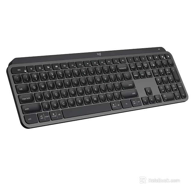 Sleek Full Size Computer Keyboard With Numeric Keypad And Responsive Keys 3d model 