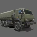 Green Military Style Utility Truck With Canvas Cover And Large Off Road Tires