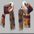 Fashionable Clothes Plaid Pattern Scarves With Colorful Design And Tassels