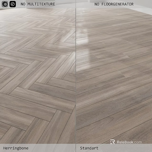Modern Light Wood Flooring With Herringbone And Straight Lay Patterns 3d model