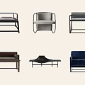 Single-person Sofa Combination Casual Sofa Single-person Sofa Combination Armrest Sofa Armrest-free Sofa Cloth Sofa Leather Sofa 3d model