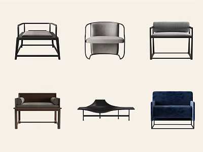 Single-person Sofa Combination Casual Sofa Single-person Sofa Combination Armrest Sofa Armrest-free Sofa Cloth Sofa Leather Sofa 3d model