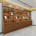 Luxurious Modern Jewelry Store Interior With Wooden Display Cases Glass Counters And Central Showcase