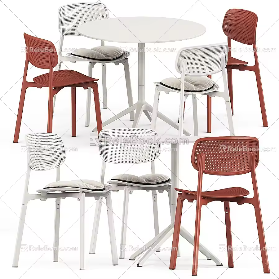 Modern Dining Table and Chair Combination 3d model
