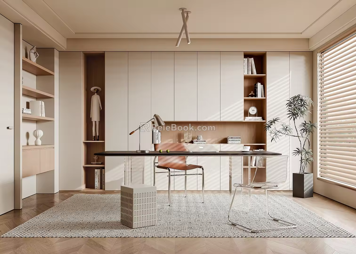 Modern Middle Style Study 3d model