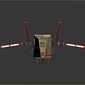 Brown 3D Model Airplane With Red Accents Windows And Wings Design