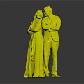 Couple With Crossed Arms In White Dress And Gray Suit
