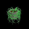 Hanging Plant With Green Long Trailing Stems In Gray Concrete Pot And Brown Soil